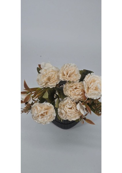 Yapay Eskitme Ekru Karanfil Saksı Vazo Dekor Çiçeği fırsatları