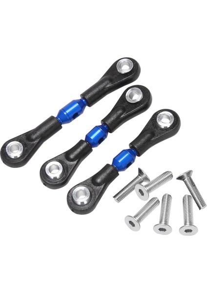 3 Adet Metal Direksiyon Rot Bağlantı Çubuğu Tamiya TT02 TT02T 1/10 Rc Araba Parçaları Aksesuarları, Mavi (Yurt Dışından)