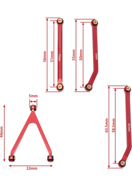 Cnc Yüksek Gümrükleme Şasi Bağlantı Çubuğu Seti Eksenel SCX24 AXI00001 C10 AXI00002 Jeep AXI00006 Bronco 1/24 Rc Araba Parçaları,1 (Yurt Dışından)