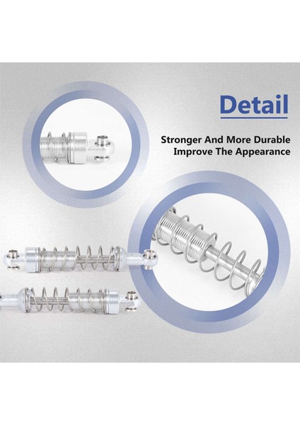 4 Adet Metal Amortisör Damperi Wpl C14 C24 C34 Mn D90 D91 D96 D99 D99S MN90 MN99S Rc Araba Yükseltme Parçaları, Gümüş (Yurt Dışından) indirimleri