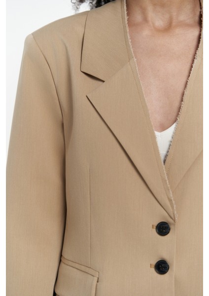 Volda Yaka Detay Vizon Blazer