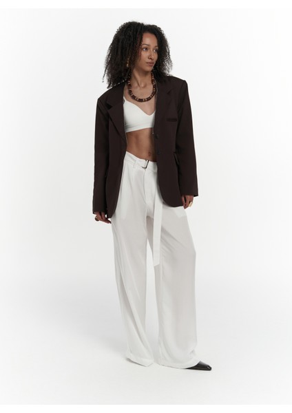Volda Yaka Detay Kahve Blazer