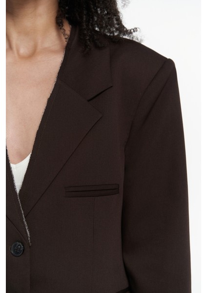 Volda Yaka Detay Kahve Blazer