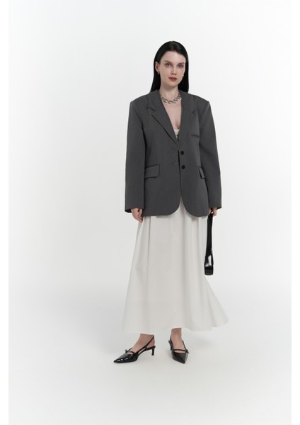 Volda Yaka Detay Antrasit Blazer modelleri