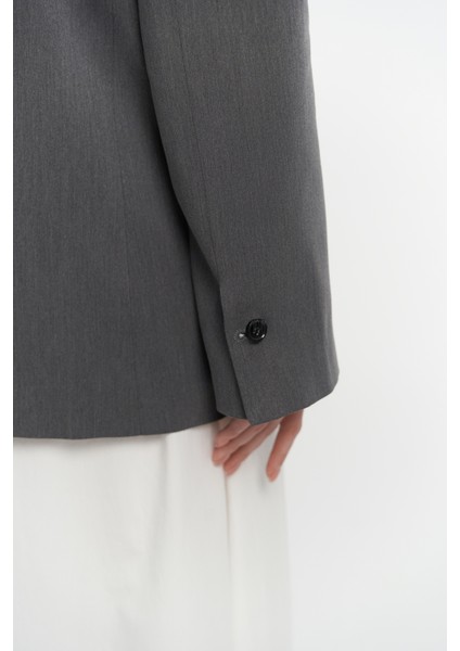 Volda Yaka Detay Antrasit Blazer
