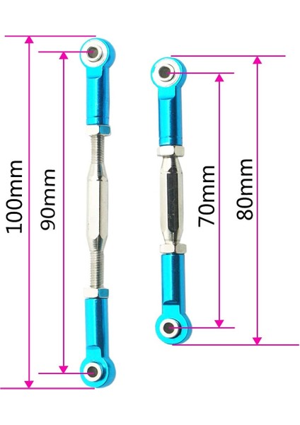 Adet Metal Ayarlanabilir Direksiyon Bağlantı Servo Bağlantı Çekme Çubuğu Traxxas Slash 4x4 5807 HQ727 1/10 Rc Araba Yükseltilmiş Parçalar, 2 (Yurt Dışından) indirimleri