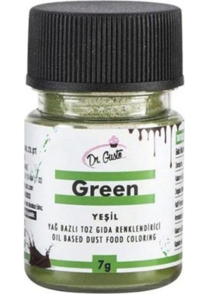 Yeşil Yağ Bazlı Toz Gıda Boyası 7 gr – Çikolata ve Kremalar Için Uyumlu Renk