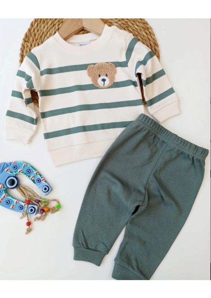 Ayıcık Süzene Nakış Çizgili 2'li Takım