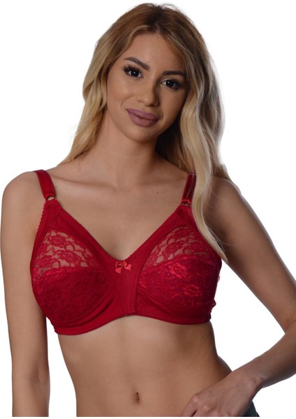 Bordo Dantelli Toparlayıcı Sütyen - 503 - Beden 95 11