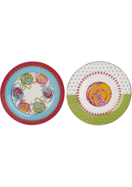 Estelle Bone Porselen Karışık Desenli 4 Lü Tabak Seti 27 cm