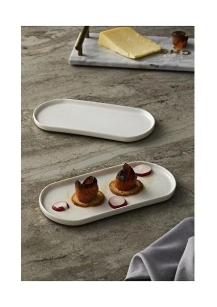 Pera 22CM 2'li Porselen Oval Sunum Tabağı