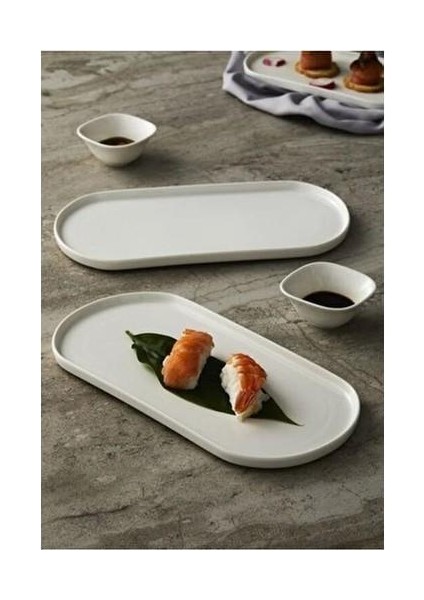Pera Porselen Oval Sunum Tabağı 27 cm 2'li