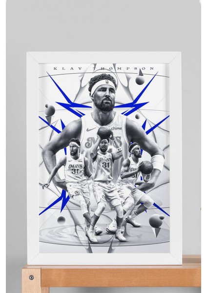 Klay Thompson Çerçeveli Tablo - Dallas Mavericks Nba Posteri Tablo