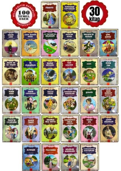 9-12 Yaşa Uygun Okumayı Sevdiren 40'lı Dünya Çocuk Klasikleri Dev Set (Ciltli)