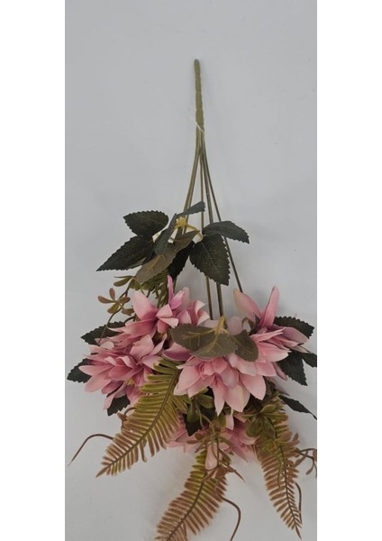 5 Dallı Pembe Çan Çiçeği 34 cm El Buketi Vazo Aranjman Dekor Çiçeği