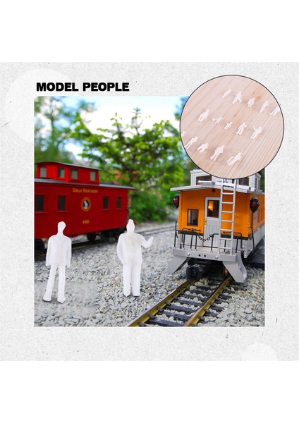100 Adet Ho Ölçekli 1:100 Beyaz Model Insanlar Boyasız Tren Figürleri (Yurt Dışından) modelleri