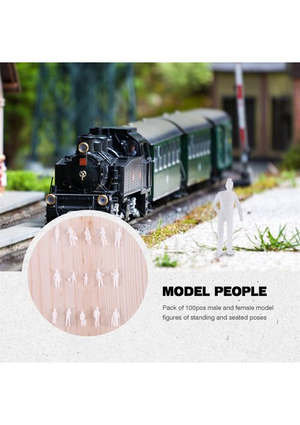 100 Adet Ho Ölçekli 1:100 Beyaz Model Insanlar Boyasız Tren Figürleri (Yurt Dışından) fırsatları