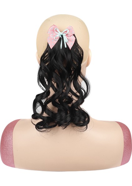 Çocuk Saç Aksesuarları Fiyonk Kıvırcık At Kuyruğu Kısa Kıvırcık At Kuyruğu Peruk (Yurt Dışından)