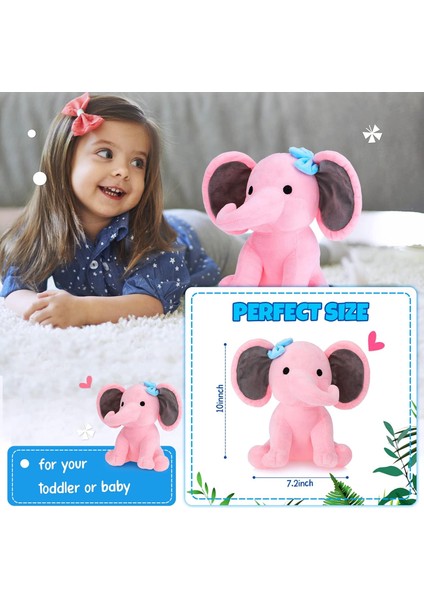 Parça Fil Doldurulmuş Hayvanlar 9.84 Inç Yumuşak Sevimli Fil Peluş Oyuncaklar Bebek Duş Için Fil Temalı Doğum Günü Partisi Malzemeleri (Pembe, Gri)1 (Yurt Dışından) modelleri