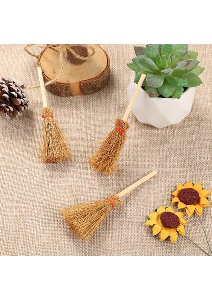 20 Adet Minyatür Yapay Mini Saman Süpürgeler Kırmızı Halatlar ile Cadılar Bayramı Saman Dollhouse Dekorasyon Cadılar Parti Dekor Oyuncak (Yurt Dışından) fiyatları
