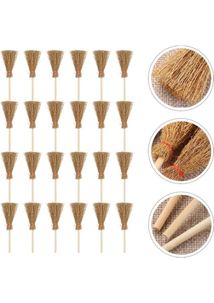 20 Adet Minyatür Yapay Mini Saman Süpürgeler Kırmızı Halatlar ile Cadılar Bayramı Saman Dollhouse Dekorasyon Cadılar Parti Dekor Oyuncak (Yurt Dışından) indirimleri