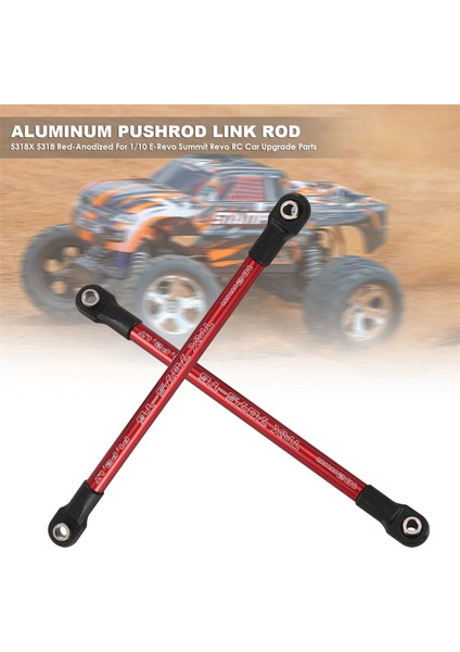 Adet Alüminyum Itme Çubuğu Bağlantı Çubuğu 5318X 5318 Kırmızı-Anodize 1/10 Traxxas E-Revo Zirvesi Revo Rc Araba Yükseltme Parçaları (Yurt Dışından) modelleri