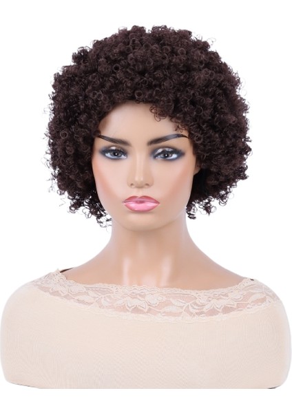 Kimyasal Elyaf Kısa Kıvırcık Saç Peruk Küçük Kıvırcık Kaık (Yurt Dışından)