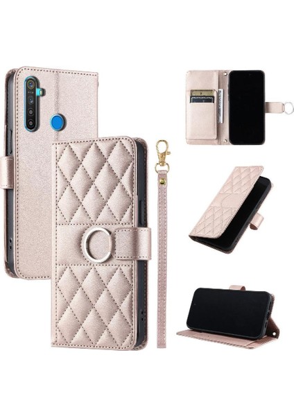 Realme 5 Pro Pu Deri Kart Yuvaları Tutucu Manyetik Bilek Için Flip Case (Yurt Dışından) indirimleri