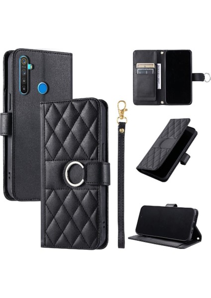 Realme 5 Pro Pu Deri Kart Yuvaları Tutucu Manyetik Bilek Için Flip Case (Yurt Dışından) indirimleri