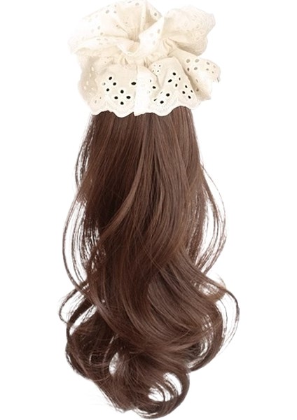 Saç Çemberi Çiçek At Kuyruğu Düşük Kravat Yan At Kuyruğu Peruk Hafif Kıvırcık (Yurt Dışından)