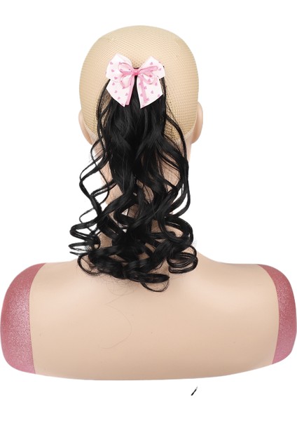 Çocuk Saç Aksesuarları Fiyonk Kıvırcık At Kuyruğu Kısa Kıvırcık At Kuyruğu Peruk (Yurt Dışından)