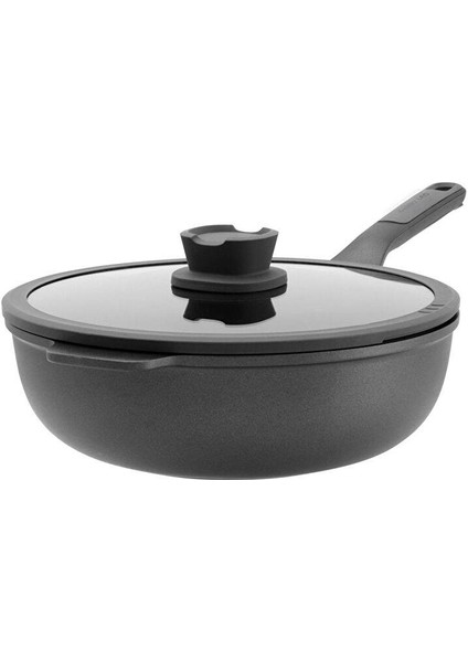 Leo Stone Yapışmaz Kapaklı Alüminyum Döküm Wok Tava 28 cm