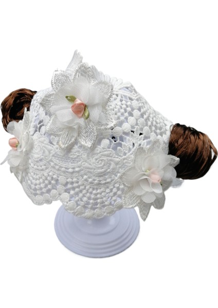 Çocuk Küçük Kıvırcık Peruk Dantel Saç Bandı Headdress Saç Filesi Seti (Yurt Dışından)