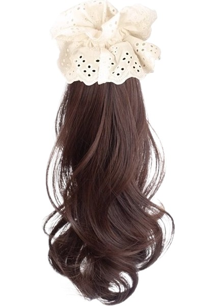 Saç Çemberi Çiçek At Kuyruğu Düşük Kravat Yan At Kuyruğu Peruk Hafif Kıvırcık (Yurt Dışından)