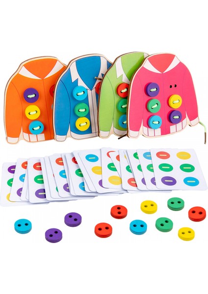 Çocuk Eğitici Erken Eğitim Halat Oyunu Oyuncakları 3-6 Yaş Erkek ve Kız Bebek Uygulamalı Yetenek Elbise Düğmesi Diş Açma Oyuncakları1 (Yurt Dışından)