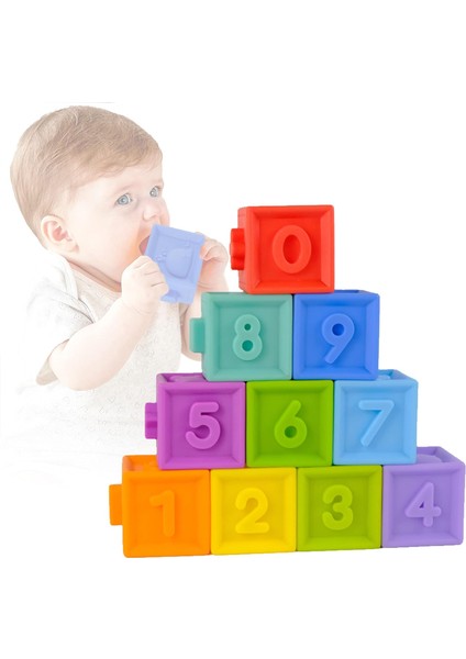 10 Paket, Bebek Blok, Bebekler Için Istifleme Blokları Oyuncaklar 6 Ila 12 Ay Gelişimsel Diş Kaşıyıcı Oyuncaklar Sayılar, Hayvanlar, Şekiller1 (Yurt Dışından)