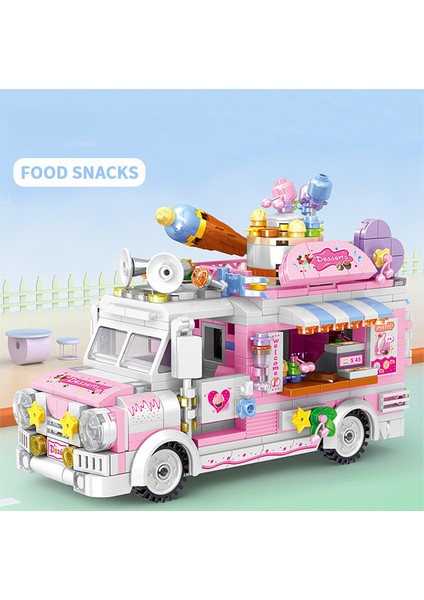 Yiyecek Sokak Görünümü Blok Seti, Parti Hediyeleri Için Snack Stick Yapı Oyuncakları, Erkek ve Kız Çocuklar Için Öğrenme Eğitici Stem Oyuncak Hediyeleri 3+1 (Yurt Dışından)