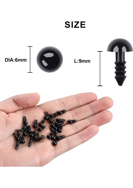 100 Adet Plastik Güvenlik Tığ Işi Gözler Toplu Tığ Işi El Sanatları Için 100 Adet Yıkayıcılar ile (0.24 Inç/6mm) (Yurt Dışından) fiyatları