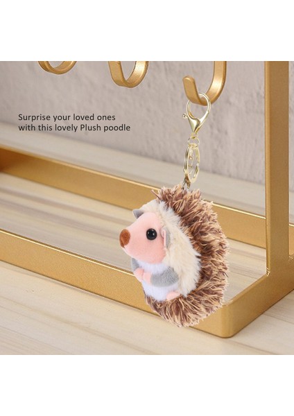 Sevimli Kirpi Peluş Anahtarlık Cep Telefon Ahizesi Anahtarlık Kirpi Ponpon Yüzük Kolye Peluş Oyuncak Kahverengi Anime Kürk Hediyeler (Yurt Dışından) indirimleri