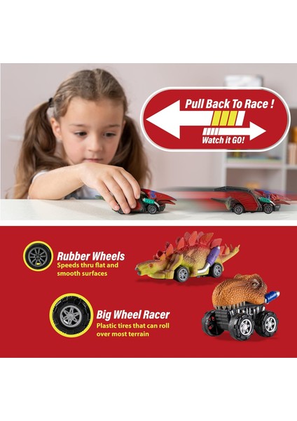 Çocuklar Için Dinozor Oyuncakları 3-7 Yaş Geri Çekilebilir Oyuncak Arabalar | Araç Oyun Setleri Dino Kid Yürümeye Başlayan Çocuk1 (Yurt Dışından) fiyatları