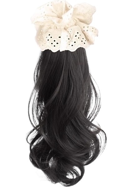 Saç Çemberi Çiçek At Kuyruğu Düşük Kravat Yan At Kuyruğu Peruk Hafif Kıvırcık (Yurt Dışından)