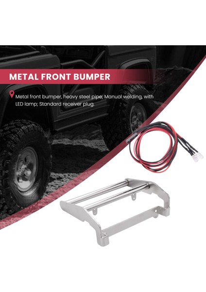 1/10 Rc Paletli Traxxas Trx4 K5 Blazer, Gümüş Için LED Işıklı Metal Ön Tampon (Yurt Dışından) modelleri