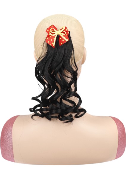 Çocuk Saç Aksesuarları Fiyonk Kıvırcık At Kuyruğu Kısa Kıvırcık At Kuyruğu Peruk (Yurt Dışından)