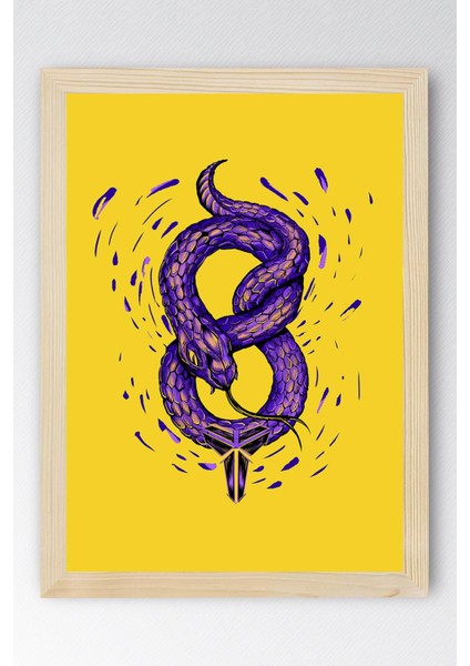 Kobe Bryant 8 Balck Mamba Çerçeveli Tablo - Basketbol Nba Posteri Tablo