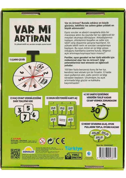 Var Mı Artıran Kutu Oyunu modelleri