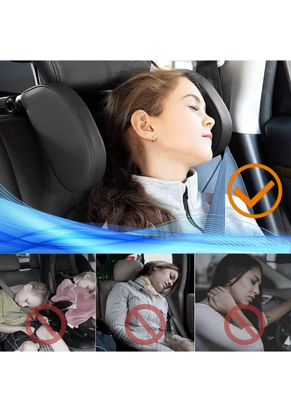 A05 Araba Baş Desteği Iki Taraflı Yastık Çocuk Yetişkin Araba Koltuğu Hafızalı Köpük Baş Desteği Yastığı Kancalı-Gri (Yurt Dışından) fiyatları