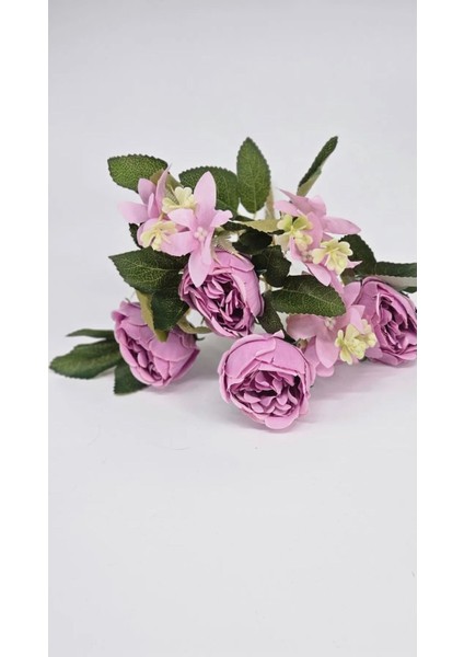 Lila Şakayık Gülü Yıldız Aranjmanli 27 cm Gül Buketi Ev Dekor Saksı Süsü modelleri