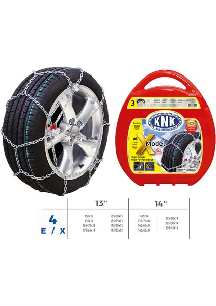 Patinaj Zinciri Takmatik Çapraz 13-14 Jant Zincir Ebatlari Için Resime Bakiniz 11