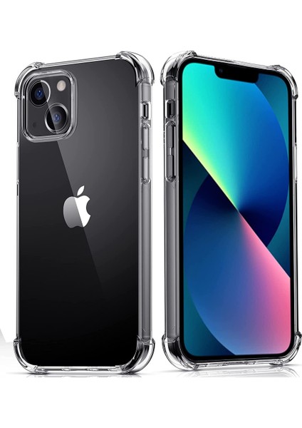 iPhone 13 Mini Uyumlu Darbe Önleyici Sararmaya Dayanıklı Airbag Korumalı Ultra Slim Tpu Şeffaf Silikon Kılıf