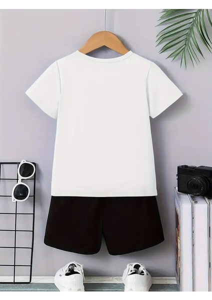 Samuray Karakter Baskılı Şort/t-Shirt Alt-Üst Çacuk Takım